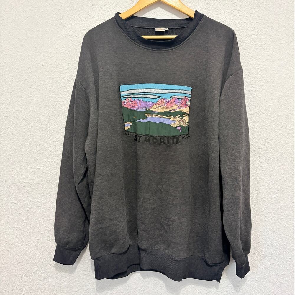 Vintage St. Moritz Sweatshirt 90s Grunge Skater Oversized